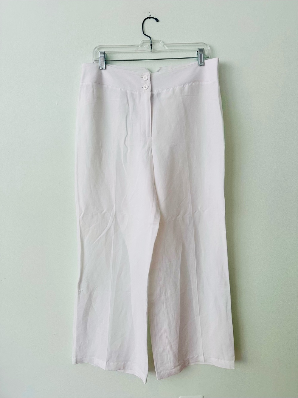 Yansi Fugel White High-Waist Wide Leg Pants